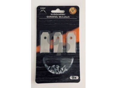 Roboto žoliapjovės peiliukai tinkantys Husqvarna Gardenai 43mm – rinkinys 9 vnt. 008329 Roboto žoliapjovės peiliukai tinkantys Husqvarna Gardenai 43mm – rinkinys 9 vnt. 008329